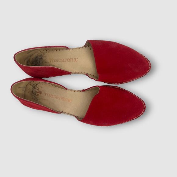 Macarena Spain Red Suede Espadrille Flats Women’s Size 39 / 9 - Picture 3 of 7